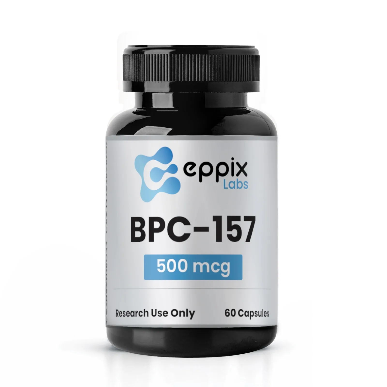 BPC-157 Capsules, 500mcg, lyophilized research peptide vial, Eppix Labs