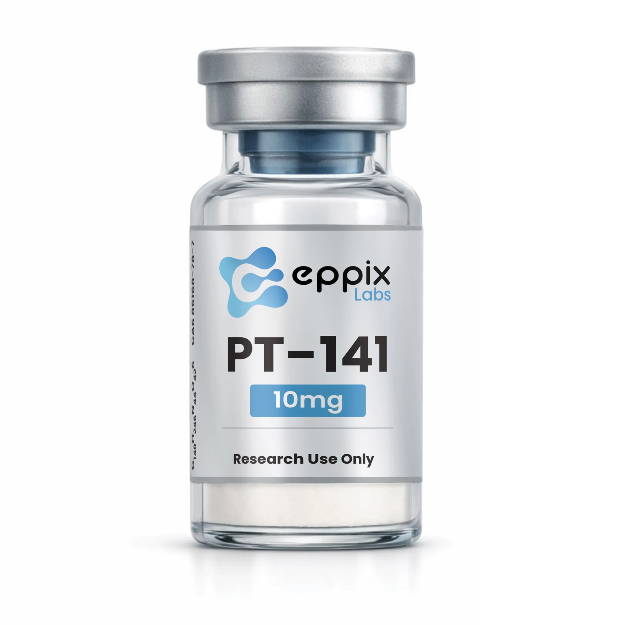 PT-141, 10mg, lyophilized research peptide vial, Eppix Labs